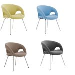 Sedia Attesa Imbottita Con Braccioli Colore Grigio