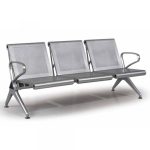 Panca 3 Posti in Acciaio Forato Grigio 175 X 64 X H 76 cm