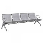 Panca 4 Posti in Acciaio Forato Grigio cm 232 X 64 X H 76