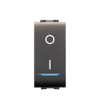 12 Pz- INTERRUTTORE BIPOLARE ILLUMINABILE NERO