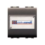 6 Pz- PULSANTE CON PORTANOME GRIGIO