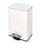 Pattumiera Rettangolare Esterna Con Apertura A Pedale, Bianco