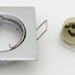 10 pz Faretti da Incasso Quadrati Orientabili per LED Cromo