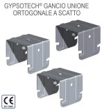 Gancio Unione Ortogonale a Scatto per Montanti a C 27/48/27 Bordo Schiacciato - Confezione 10 Pezzi - immagine 2