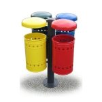 QUATTRO CESTINI RACCOLTA DIFFERENZIATA CON TETTUCCIO