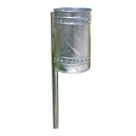 CESTINO PORTARIFIUTI ZINCATO COLORE GRIGIO LUCIDO