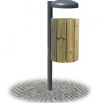 CESTINO PORTARIFIUTI RIVESTITO IN LEGNO DI PINO CON TETTUCCIO