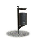 Cestino Portarifiuti Per Centro Storico Con Tettuccio e Posacenere