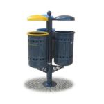 3 CESTINI PER RACCOLTA DIFFERENZIATA CON COPERCHIO