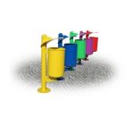 CESTINO SINGOLO PER LA RACCOLTA DIFFERENZIATA IN ACCIAIO ZINCATO E VERNICIATO