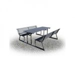 Set Picnic in Acciaio Zincato e Verniciato Alluminio Brillante RAL 9006