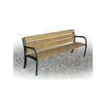 Panchina in Acciaio e Legno di Pino con Braccioli 188 x 65 x H 86 cm