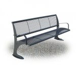 Panchina con Braccioli Tondino in Acciaio 183 x 69 x H 85 cm