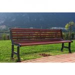 Panchina in legno con sostegni in ghisa 180 x 59 x H 80 cm