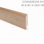 BATTISCOPA LISCIO IN ESSENZE FINITURA ROVERE BEIGE CONF. 6 PZ 16 X 80 X 2400 MM