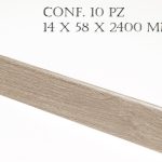 CONF. 10 PZ BATTISCOPA INCLINATO MDF FINITURA ROVERE SCURO 14 X 58 X 2400 MM