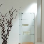 Vetrina Top Cristallo 60x40xh140 cm Cristalli Temperati LL OF614 Made in Italy Colore Ciliegio