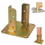 SUPPORTO PER PILASTRO IN LEGNO LAMELLARE IN ACCIAIO TROPICALIZZATO 120X120 MM