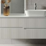 Mobile Base Con 2 Cassetti Per Lavabo Bagno Modello Victor Lunghezza 120 cm Vaschetta sinistra