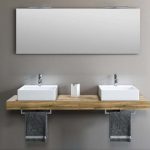 Composizione 8 Pz Arredo Bagno Modello Surf Colore Cemento Con Doppio Lavabo