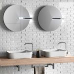 Composizione 8 Pz Arredo Bagno Modello Surf Colore Bianco Opaco