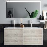 Composizione 4 Pz Arredo Bagno Modello Step Colore Bianco/PA L 121cm Testa Di Moro