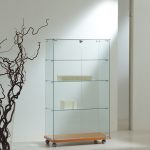 Vetrina Top Cristallo 80x40x h140 cm Cristalli Temperati Made in Italy Colore Grigio