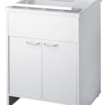 Mobile Lavanderia Con Vaschetta Per Interno ed Esterno 60x50x85 cm Bianco