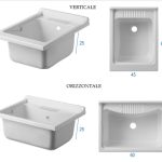 Vaschetta Per Lavatoio in Termoformatura Colore Bianco 45x60x25 cm verticale