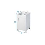 Mobile Lavanderia Con Vaschetta In Termoformatura 45x60x85 cm Colore bianco