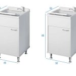 Mobile Lavanderia Con Vaschetta Adatto Per Esterni 50x50x85 cm Colore Bianco