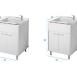 Mobile Lavanderia Con Vaschetta Adatto Per Esterni Colore Bianco 50x60x85 cm