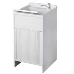 Mobile Lavanderia Con Vaschetta Colore Bianco 45x50x85 Adatto Per Esterni