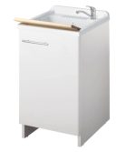Mobile Lavanderia Con Vaschetta Integrata Colore Bianco 45x60xh85cm