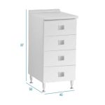 Mobile Base Per Cucina Cassettiera 40 x 50 x h87 cm Colore Bianco Frassinato