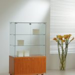 Vetrina Top Cristallo 80x40xh130 cm Made in Italy Colore Grigio