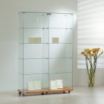 Vetrina Cristalli Temperati 117x40xh180 cm LL OF1218 Made in Italy Colore Wengè