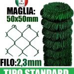 25mt-Rotolo Rete Metallica Zincata Plastificata "Maglia Sciolta"- Tipo Standard - H 175 cm