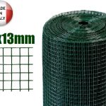 25mt-Rotolo Rete Metallica-Mini Zincata Plastificata - Maglia:mm13x13 -Filo:mm1,3 -H 100 cm