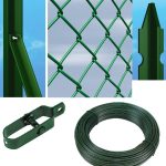 Recinzione Completa 25mt Lineari Rete Metallica Plastificata (Rete H125 cm) (Maglia:mm50x50) Con Paletti Interrati