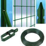 Recinzione Completa 25mt Lineari Rete Metallica Plastificata (Rete H200 cm) (Maglia:mm75x50) Con Paletti Interrati