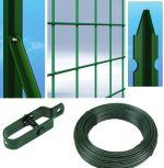 Recinzione Completa 25mt Lineari Rete Metallica Plastificata (Rete H200 cm) (Maglia:mm75x50) Con Paletti Interrati