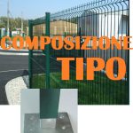 Recinzione Modulare Completa Linea "Medium Verde" (Con Piastre Per Il Fissaggio Al Suolo) - H 180 cm - Lunghezza 20 M Lineari