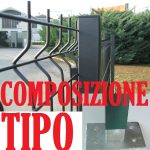 Recinzione Modulare Completa Linea "Medium Antracite" (Con Piastre Per Il Fissaggio Al Suolo) - H 180 cm - Lunghezza 20 M Lineari