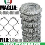 25mt-Rotolo Rete Metallica Zincata "Maglia Sciolta"- Tipo Standard - H 100 cm