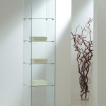 Vetrina Cristalli Temperati 5mm 40x40xh180cm LL OF418 Made in Italy Colore Ciliegio