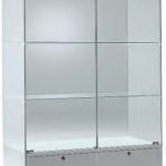 Vetrina Alta L73xP46xH180 cm Cristalli Temperati con Mobile 6 Cassetti - Ante a Battenti - Made in Italy