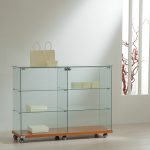 Vetrina Cristalli Temperati LL 117X40Xh90 cm OF1290 Made in Italy Colore Grigio