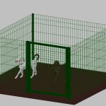 Recinto-Box Modulare Per Cani In Ferro Zincato E Verniciato Verde-Con Pali A Interrare - cm 200x200x142h