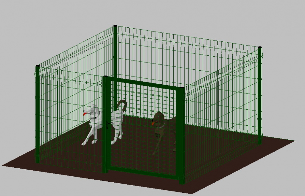zoom_3440-0-5d07aae7.jpg Recinto-Box Modulare Per Cani In Ferro Zincato E Verniciato Verde-Con Pali A Interrare - cm 200x200x142h - immagine 1
